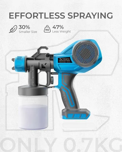 Vista 4 de Tilswall Pulverizador de pintura inalámbrico para batería Dewalt de 20 V, pistola de pintura eléctrica para pintura de casa, muebles, pared