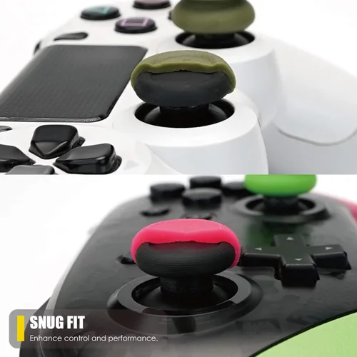 Vista 8 de Skull & Co. Skin, CQC and FPS Thumb Grip Set Joystick Cap Analog Stick Cap for Nintendo Switch Pro Controller & PS5 PS4 SlimPro Controller- White
