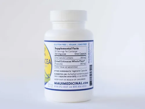 Vista 2 de Echinacea Purpurea Suplemento Herbario Orgánico 100% Raíz 90 Vcaps 380 mg EE. UU