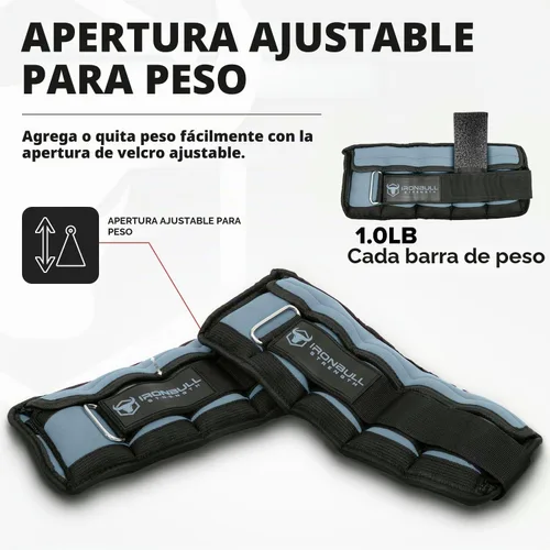 Vista 2 de Pesas de tobillo ajustables (par) – Peso de tobillo ponderado para caminar, gimnasio y ejercicio – Peso de pierna de 2, 4, 6, 8, 10 libras
