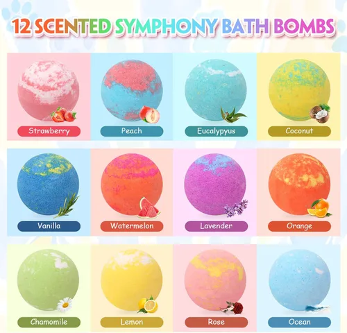 Vista 7 de Bombas de baño para niños con sorpresa en el interior, bombas de baño con juguetes para niños y niñas, bolas gaseosas hechas a mano, juego de regalo