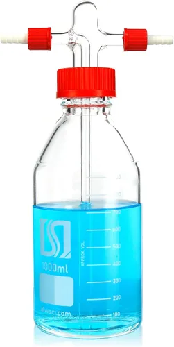 Vista 10 de ALWSCI Botella de lavado de gas de 8.5 fl oz de vidrio de laboratorio