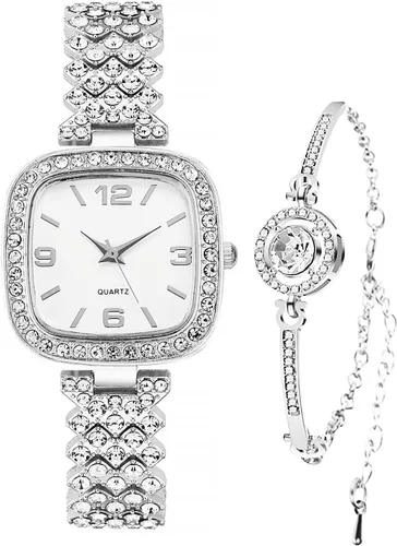 Vista 8 de ADSBIAOYE Reloj cuadrado de diamante vintage de lujo de moda reloj digital de cuarzo para mujer