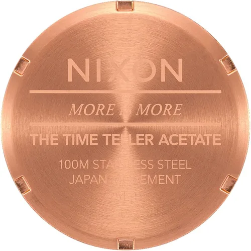 Vista 4 de NIXON Time Teller - Reloj analógico de moda de acetato resistente al agua para mujer (esfera de reloj de 1.457in, correa de acetato de 0.787in)