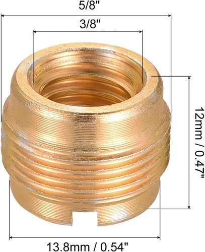 Vista 2 de uxcell Adaptador de soporte de micrófono – 3/8 pulgadas hembra a 5/8 pulgadas macho adaptador de tornillo convertidor de 0.47 pulgadas