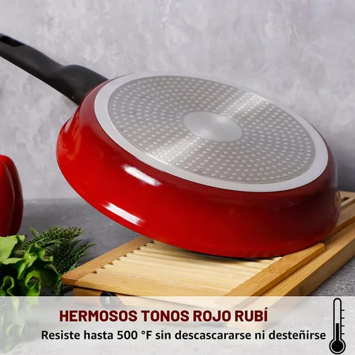 Vista 4 de Sartén antiadherente profunda con tapa, sartén de 12 pulgadas/5 cuartos de galón, sartén para saltear utensilios de cocina, compatible