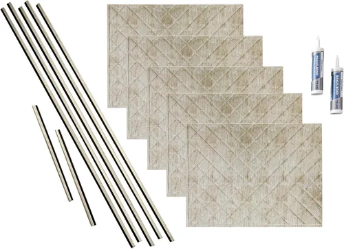 Vista 10 de FASÄDE Kit de protector de vinilo decorativo acolchado de 15 pies cuadrados en plata argente