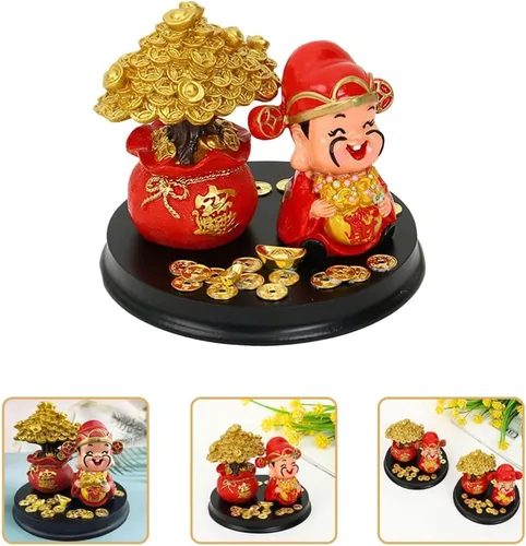 Vista 2 de LIFKOME Wencaishen Caishen Feng Shui Decoración Zhao Dios de la riqueza Dios de la fortuna Feng Shui Shen Estatua de Feng Shui Shen Estatua Caishen
