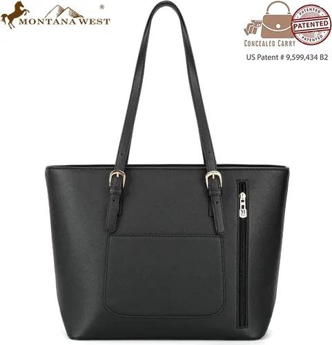 Vista 2 de Tote Handbag Purse Set for Women Large and Medium 2pcs Satchel Shoulder Bag with Holster