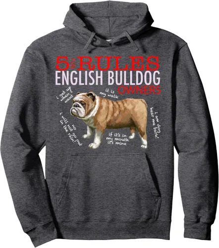 Vista 4 de 5 Reglas para los propietarios de bulldog inglés Sudadera con capucha Negro