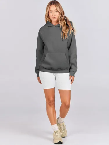 Vista 6 de ANRABESS - Sudaderas con capucha para mujer, sobre talla, de vellón de manga larga, modelo de 2024, para otoño