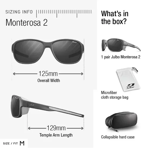 Vista 4 de Julbo Monterosa - 2 gafas Glacier para hombres y mujeres con protectores laterales extraíbles para senderismo, nieve y deslumbramiento, 100%