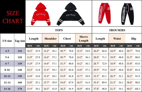 Vista 4 de LOLANTA Conjunto deportivo de 2 piezas con capucha y pantalón deportivo para niñas, estilo hip hop, ropa moderna de baile de jazz, talla 4-16