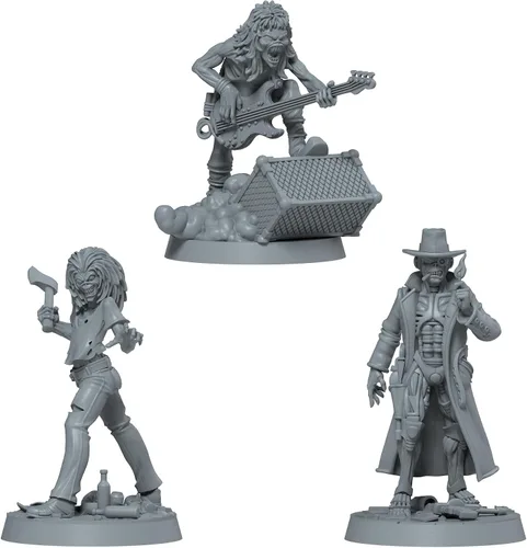 Vista 4 de Zombicide Iron Maiden - Paquete de personajes #2 - Miniaturas de Eddie y mejoras de juego. Juego de mesa de estrategia cooperativa, a partir de 14