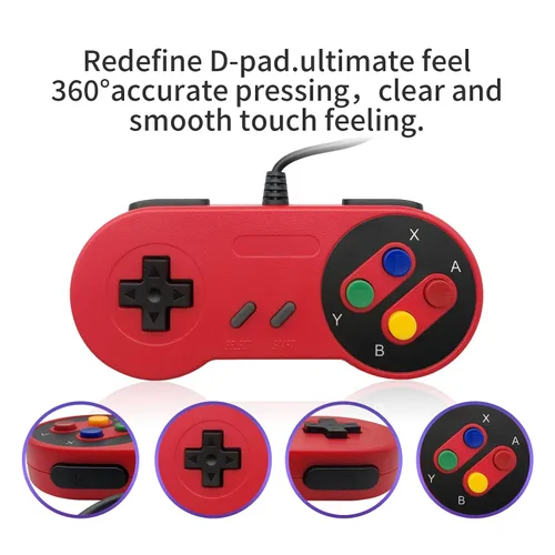 Vista 3 de COIORVIS usb Snes controller Wired Controller for Switch USB controller for PC Emulator Game Mobile Controller for NES wired Joypad Game for