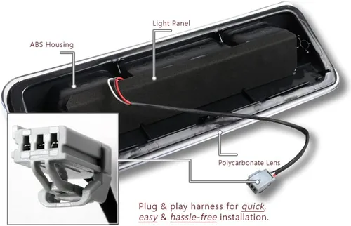 Vista 4 de Luz de freno trasera de montaje central de techo trasero LED de montaje alto Tercera luz de freno compatible con Ford F-150 Lobo 2004 – 2008 / Ford