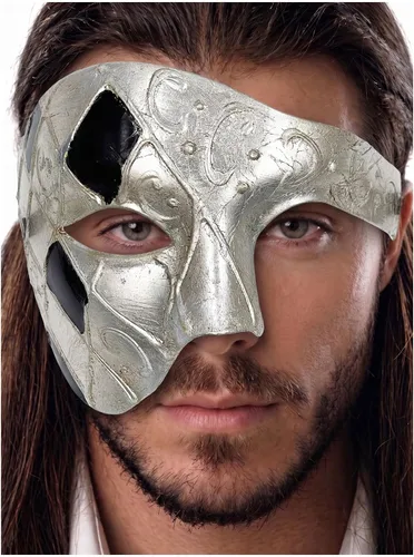 Vista 12 de Máscara de mascarada para hombre, máscara del fantasma de la ópera, máscara de baile de graduación, Mardi Gras, Haloween veneciano, media cara