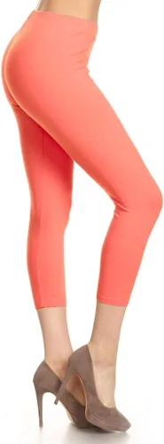 Vista 72 de Leggings Depot NCL27 pantalones capri para yoga de algodón premium suave Negro