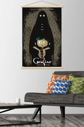 Vista 2 de Trends International Coraline - Póster de pared de una hoja de Ghost Story, 22.37 x 34.00 pulgadas, paquete de impresión premium y colgador