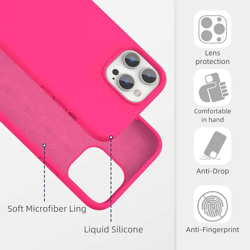 Vista 5 de Compatible con iPhone 13 Pro Max 6.7 pulgadas, [a prueba de golpes] [antiarañazos] Funda delgada de silicona líquida protectora de gel de goma