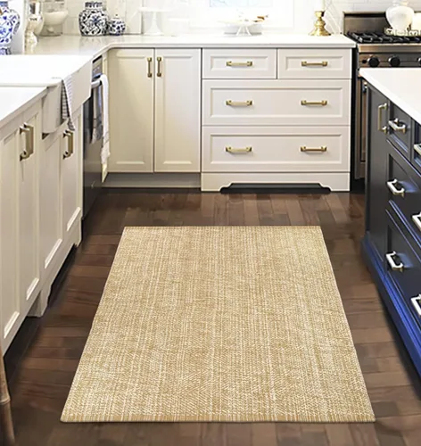 Vista 85 de LEEVAN Alfombra lavable para baño, alfombra tejida negra de 2 x 3 pies para entrada, alfombra de puerta delantera de algodón, alfombras pequeñas
