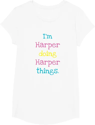 Vista 25 de Harper - Camiseta de regalo para niños con texto personalizado