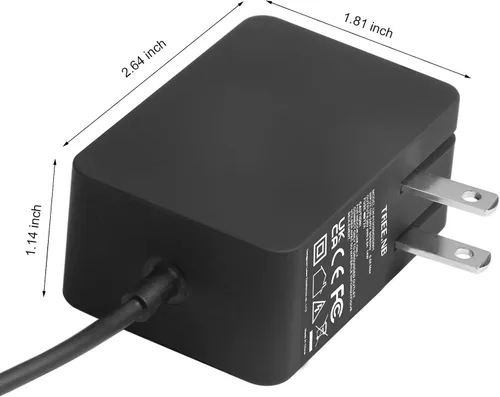 Vista 4 de Cargador Surface 3 13W 5.2V 2.5A Adaptador de Corriente CA Cargador de Cable de Reemplazo para Microsoft Surface 3, Modelo 1623 1624 1645 Tablet