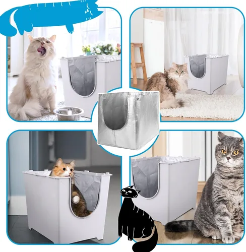 Vista 6 de Liner F compatible con caja de arena Modkat Flip (2 unidades) Revestimientos reutilizables para caja de arena abatible - Liner F para caja