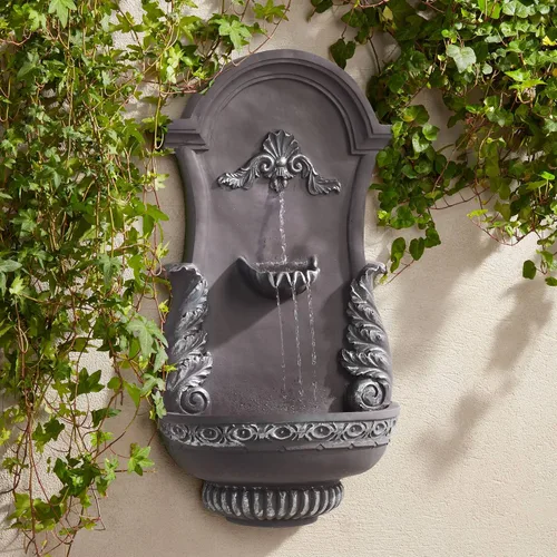 Vista 12 de Fuente de pared de león real de 31.5 pulgadas de alto, gran decoración rústica para interiores y exteriores, de bronce, con luz LED, estatua