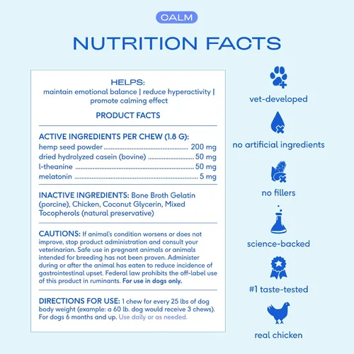 Vista 6 de Native Pet Aceite Omega para perros – Suplementos de aceite de pescado y masticables calmantes Golosinas para aliviar la ansiedad de perros 8