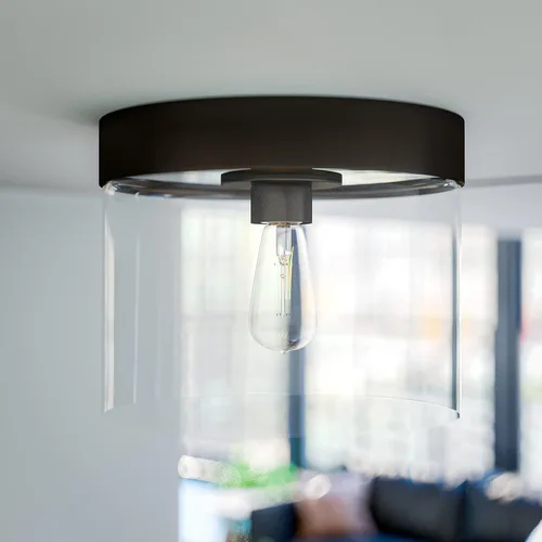 Vista 6 de Kenroy Home 91837ORB Capri 1 Lt Mount Lg Pan Flushs, mediano, bronce ennegrecido aceitado