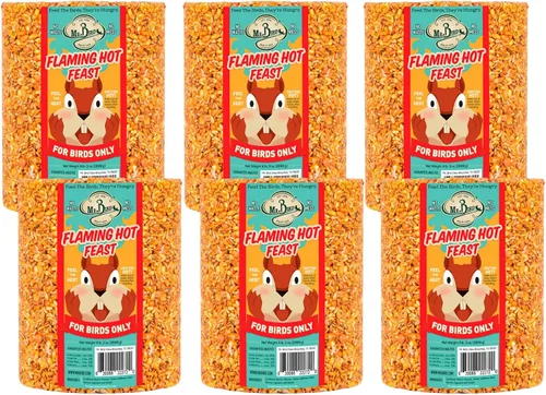 Vista 3 de Mr. Bird Flaming Hot Feast - Cilindro de semillas de pájaro picante, 1 paquete, 1 libra 3 onzas