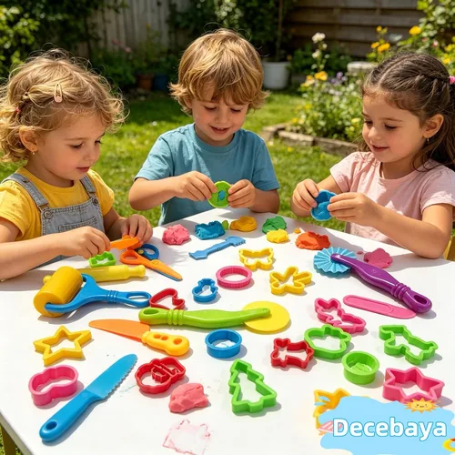 Vista 6 de Juego de herramientas Playdough, 24 piezas de herramientas de masa para niños de 4 a 8 años, accesorios de masa, incluye rodillo cortador, rodillos