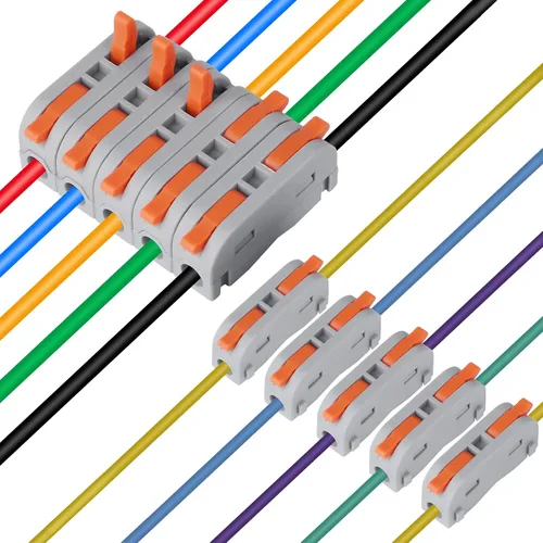 Vista 6 de XHF 20 piezas de conectores compactos conductores tuercas de alambre de palanca, conectores eléctricos, terminales de alambre para cualquier