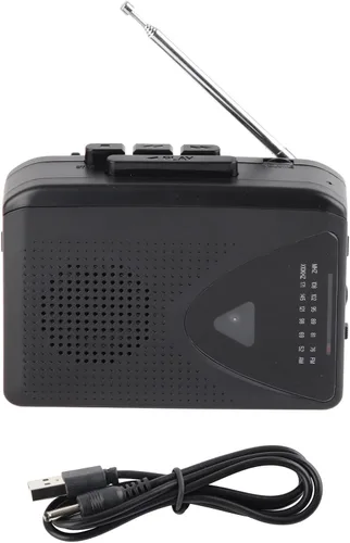 Vista 6 de Reproductor de casete portátil, multifunción clásico compatible con radio AM FM estéreo reproductor de cinta compacto, grabadora de casete de radio