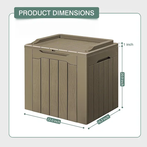 Vista 5 de GUNJI Caja pequeña de 30 galones para exteriores, impermeable, de resina, contenedor de almacenamiento con cerradura, caja de entrega de paquete
