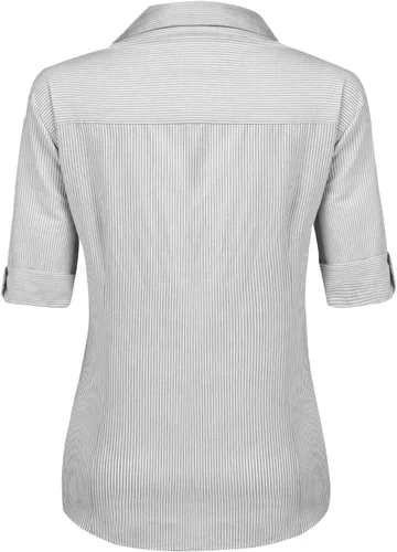 Vista 3 de Camisa de algodón ceñida Hotouch para mujer manga 34 con botones