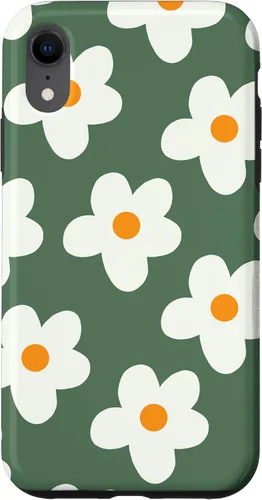 Vista 24 de Retro 60s flower vintage floral pattern sage green Groovy Case for iPhone 16