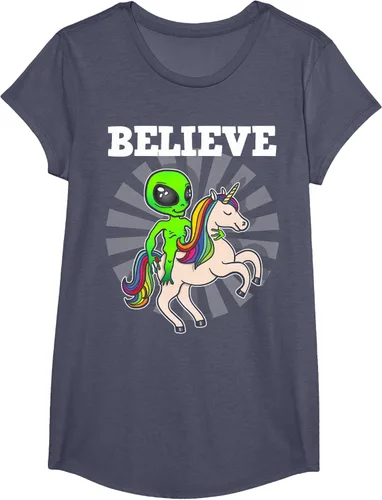 Vista 19 de Believe Space Alien Riding Unicorn - Camiseta de regalo divertida, Negro, S