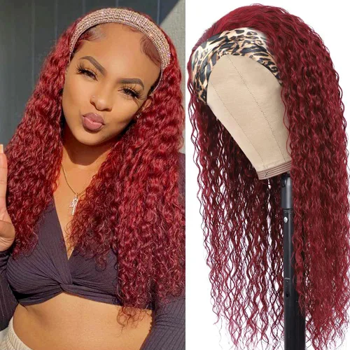 Vista 53 de XSY: Peluca de diadema de cabello humano de onda profunda sin pegamento, sin encaje frontal, peluca de diadema rizada, lista para usar y llevar