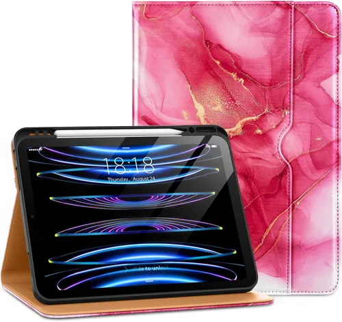 Vista 26 de DTTO para iPad Pro 12.9 6ª / 5ª / 4ª / 3ª generación Funda 2022/2021/2020/2018, Funda de cuero premium tipo folio con soporte integrado