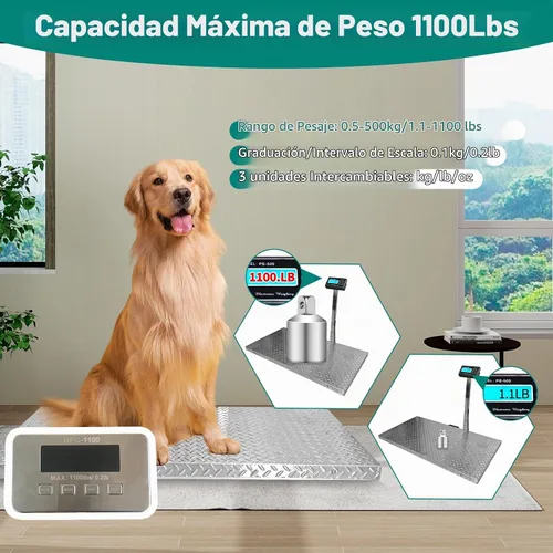 Vista 5 de Báscula de ganado mejorada de 1100 libras, 40 x 20 pulgadas