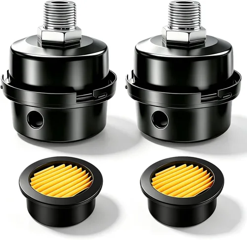 Vista 6 de 2 silenciadores de compresor de aire de rosca de 1/2 pulgada, filtro de admisión de compresor de aire, accesorios de 0.787 in para generadores