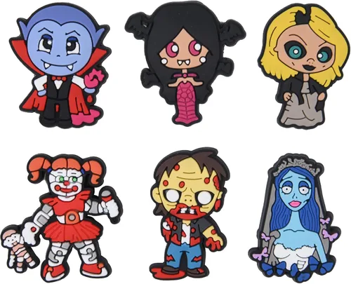 Vista 4 de XQNB Dijes de PVC para zapatos, película de terror, accesorios de decoración de zapatos de Halloween, accesorios para niños, niñas, niños y adultos