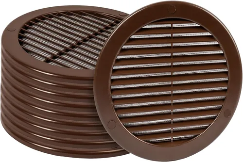 Vista 54 de Paquete de 10 cubiertas redondas de ventilación de aire de 4 pulgadas – Deflector de ventilación de aire Soffit de plástico blanco con malla