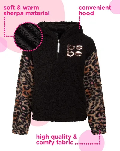 Vista 2 de bebe Sudadera para niñas Sudadera con capucha de forro polar Sherpa 7-16