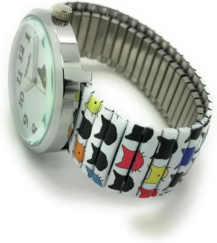Vista 3 de VERSALES Varsales - Reloj analógico de cuarzo analógico para mujer, diseño de gato y gato