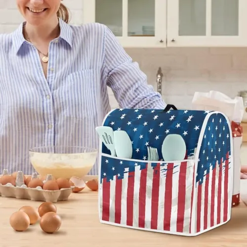 Vista 4 de American Flag Kitchen Aid - Funda acolchada para batidora de pie, paquete individual, se adapta a todos los modelos de cabezal inclinable y elevador