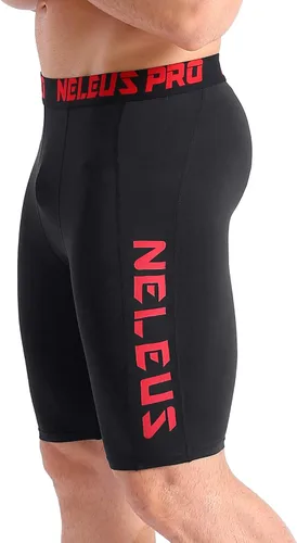 Vista 2 de NELEUS Paquete de 3 pantalones cortos de compresión para correr con bolsillos para hombre