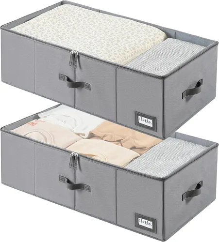 Vista 11 de Freebat Organizador de Almacenamiento Bajo la Cama con Ruedas, Contenedor Bajo la Cama con Tapa Transparente, Caja de Bolsa de Almacenamiento